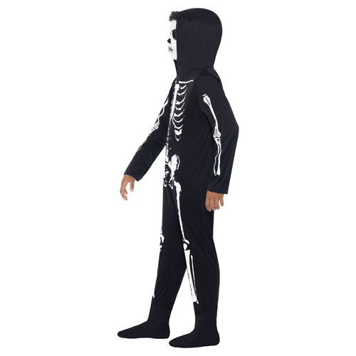 Skeleton Black Fancy Dress Costume Kids Unisex Large - Age 10-12 Product Gallery Image